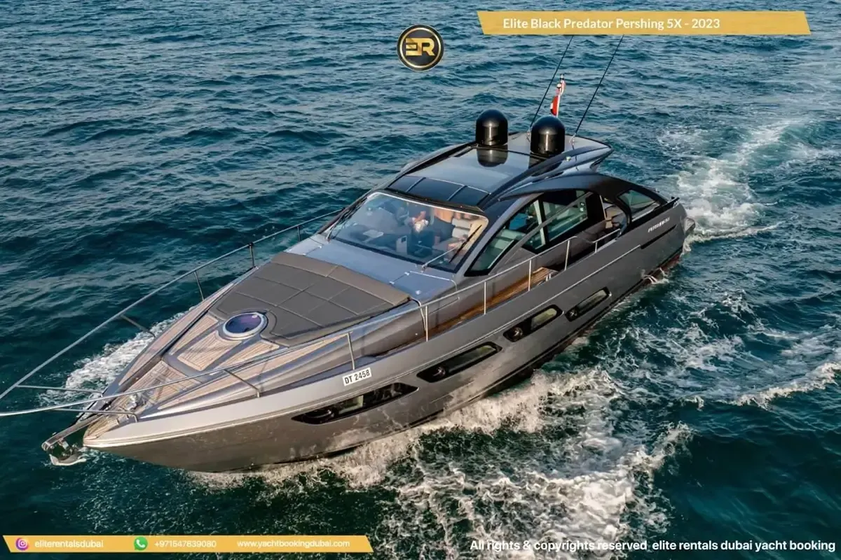 Elite Black Predator Pershing Yacht