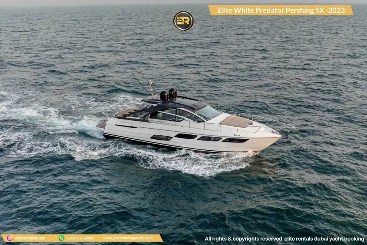 Elite White Predator Pershing Yacht